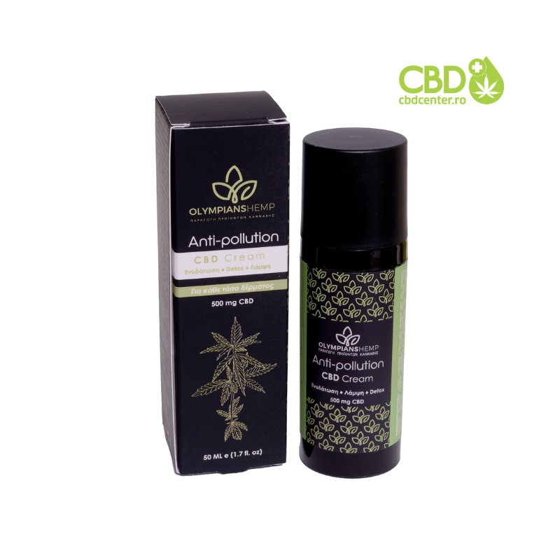 Cremă Anti-Poluare cu CBD 500mg - Protecție & Hidratare 24h